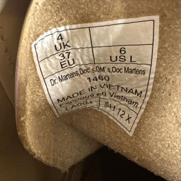Dr. Martens Womens Size 6 Floral 1460 Mash Up Lace Up Boot Parchment Beige NWOB - Picture 10 of 10